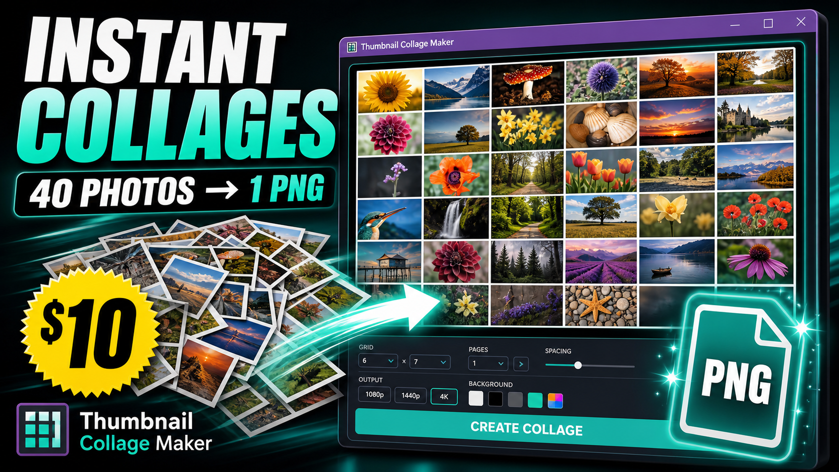 Watch the 30-second Thumbnail Collage Maker demo on YouTube